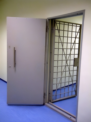 Установленная защитная дверь